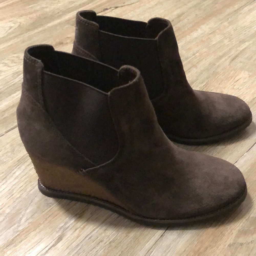 Trask Suede Wedge Bootie